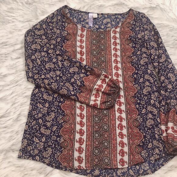 Alya Bohemian Pattern Paisley Blouse - Picture 4 of 7